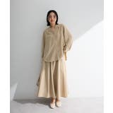 ベージュ | SET2点スキッパーブラウス+プリーツスカート | Green Parks 