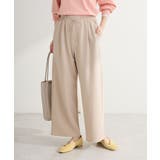 ライトベージュ | 楽ちんリップルワイドパンツ | Green Parks 