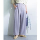 パープル | 楽ちんリップルワイドパンツ | Green Parks 