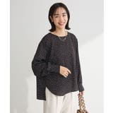 ドットブラック | ドットイージーケアバックスリットブラウス | Green Parks 