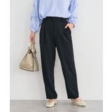 ブラック | きれいシルエット接触冷感テーパードパンツ | Green Parks 