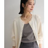 ホワイト | 金釦コンパクトニットカーディガン | Green Parks 