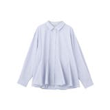 サックスブルー | スウィッチングペプラムシャツ | Green Parks 