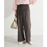 ブラウン | きれシルストレートワイドパンツ | Green Parks 