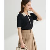 ブラック | 配色ニットポロ | Green Parks 