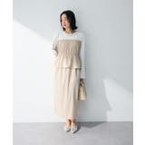 ライトベージュ | ペプラムドッキングワンピース | Green Parks 