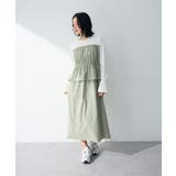 カーキ | ペプラムドッキングワンピース | Green Parks 