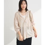 ベージュ | シアーフードシャツ | Green Parks 