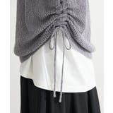 サイドシャーリング透かし編みニットプルオーバー | Green Parks  | 詳細画像10 