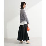 サイドシャーリング透かし編みニットプルオーバー | Green Parks  | 詳細画像3 