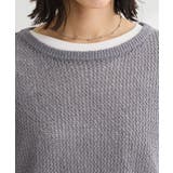 サイドシャーリング透かし編みニットプルオーバー | Green Parks  | 詳細画像8 