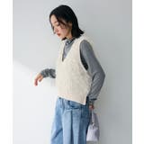 ラメ入り毛足ニットベスト | Green Parks | 詳細画像6