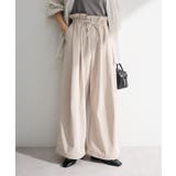 ライトベージュ | ウエストフリルワイドコクーンパンツ | Green Parks 