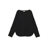 ブラック | 袖チュールリブプルオーバー | Green Parks 