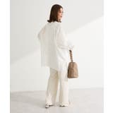 綿麻混Vネックオーバーサイズシャツ | Green Parks  | 詳細画像4 