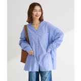 綿麻混Vネックオーバーサイズシャツ | Green Parks  | 詳細画像18 