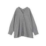 綿麻混Vネックオーバーサイズシャツ | Green Parks  | 詳細画像38 