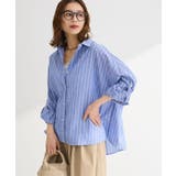 サックスブルー | 綿麻混シャツ | Green Parks 