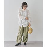 表面感サテンタックパンツ | Green Parks  | 詳細画像12 