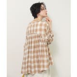 【しゃれシャツ】イージーケアVネックチェックブラウス | Green Parks  | 詳細画像8 