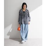 【しゃれシャツ】イージーケアVネックチェックブラウス | Green Parks  | 詳細画像17 