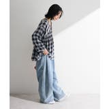 【しゃれシャツ】イージーケアVネックチェックブラウス | Green Parks  | 詳細画像18 