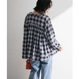 【しゃれシャツ】イージーケアVネックチェックブラウス | Green Parks  | 詳細画像22 