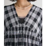 【しゃれシャツ】イージーケアVネックチェックブラウス | Green Parks  | 詳細画像23 