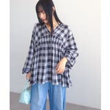 【しゃれシャツ】イージーケアVネックチェックブラウス | Green Parks  | 詳細画像29 