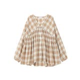 【しゃれシャツ】イージーケアVネックチェックブラウス | Green Parks  | 詳細画像40 