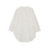 オフホワイト | シアーチェック７分袖シャツ | Green Parks 