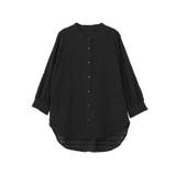 ブラック | シアーチェック７分袖シャツ | Green Parks 