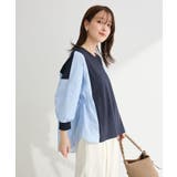 ネイビー | 7分袖サイドシャーリングドッキングプルオーバー | Green Parks 