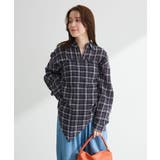 チャコールグレー | スカーフ付チェックシャツ | Green Parks 