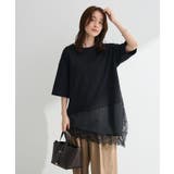 ブラック | レースドッキングTシャツ | Green Parks 