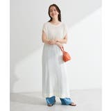 ホワイト | 前後2WAYレイヤーニットワンピース | Green Parks 