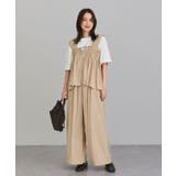 ベージュ | SET2点シャーリングビスチェ+ワイドパンツ | Green Parks 