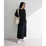 ブラック | ヘンリーネックワンピース | Green Parks 