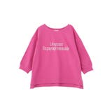 ピンク | 七分袖ロゴ裏毛プルオーバー | Green Parks 