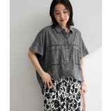 ブラック | シアーデニム2WAYビックドルマンシャツ | Green Parks 