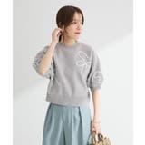 ・ELENCARE DUE ライン刺繍5分袖ニット | Green Parks | 詳細画像14