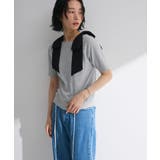 杢グレー | ・swing by ショルダーリボンリブカットソー | Green Parks