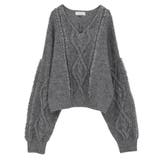 ■ESCAR フリンジケーブルポップコーンニット | Green Parks  | 詳細画像22 