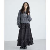 ■ESCAR チェックペプラムフレアスカート | Green Parks  | 詳細画像3 