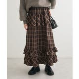 ■ESCAR チェックペプラムフレアスカート | Green Parks | 詳細画像8