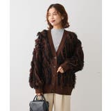 ・ELENCARE DUE フリンジジャカードカーディガン | Green Parks | 詳細画像1