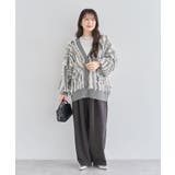 ・ELENCARE DUE フリンジジャカードカーディガン | Green Parks | 詳細画像12