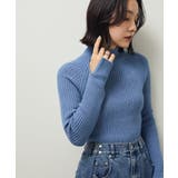 ブルー | ・Petit Fleur ボトルネックリブニット | Green Parks 