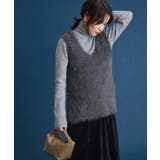チャコールグレー | ・Petit Fleur シャギーニットベスト | Green Parks