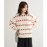 アイボリー | ・swing by ハートジャカードクルーニット | Green Parks 